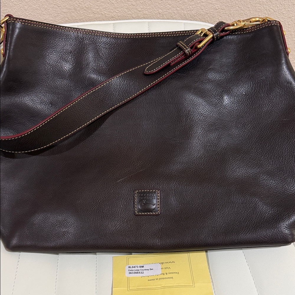 Dooney & Bourke Dark Brown Pebble Leather Shoulder Bag